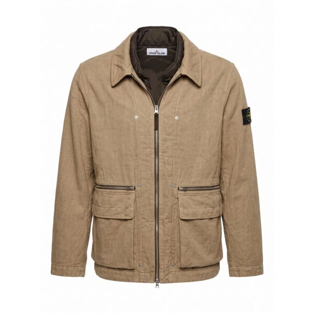 Stone Island Men Diagonal Cotton Wool Field Jacket